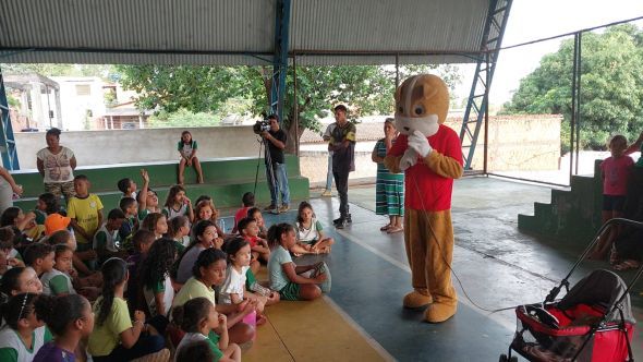Prefeitura de Cuiab | Projeto "Protetor Mirim" promove a conscientizao de aproximadamente 800 estudantes de escola municipal