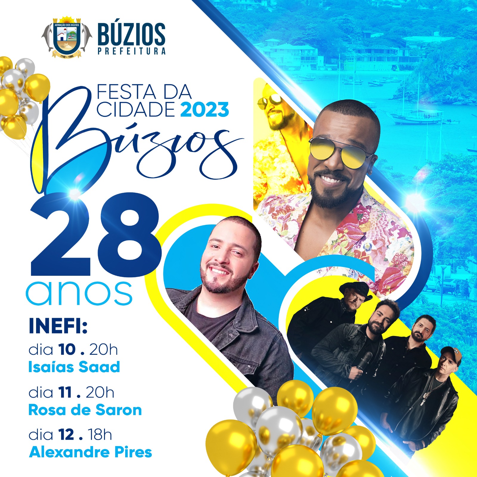 Aniversário de Búzios: Shows, Desfile Cívico, Missa e apresentação do Coral Municipal fazem parte da programação dos 28 anos de emancipação da cidade