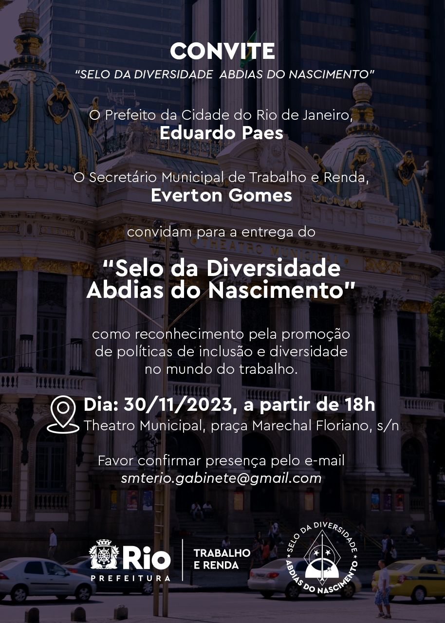 Prefeitura premia 35 empresas e instituições que promovem a diversidade e a inclusão na cidade - Prefeitura da Cidade do Rio de Janeiro