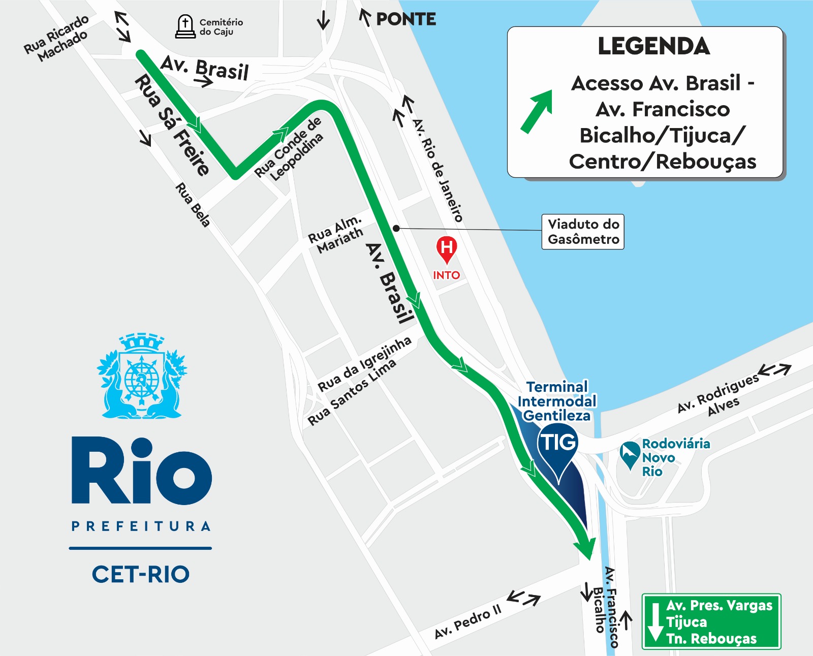 Trecho da Avenida Brasil de acesso à Avenida Francisco Bicalho será reaberto ao tráfego neste sábado - Prefeitura da Cidade do Rio de Janeiro
